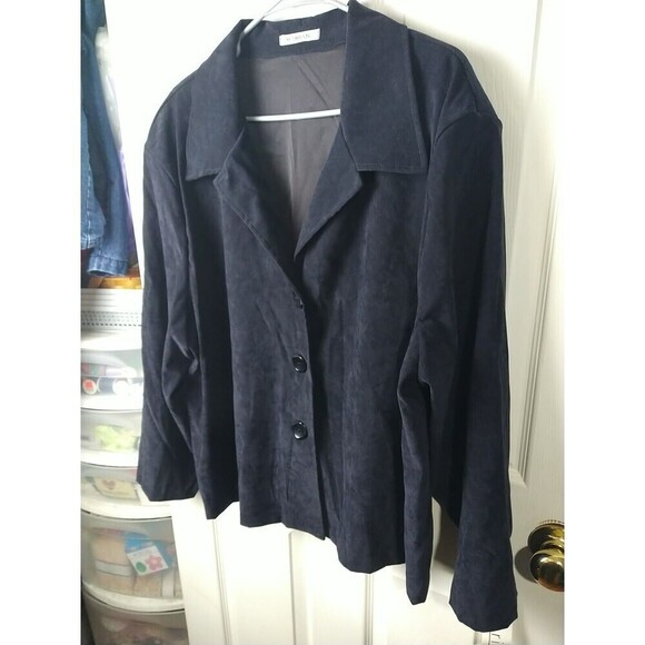 Mariano Dark Blue Three Button Front Long Sleeve Collared Blazer. Size 3X - Picture 9 of 13